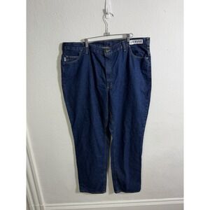 NWT Men's Carhartt Denim Relaxed Fit Work Blue Jeans 381-83 2409279 42x34